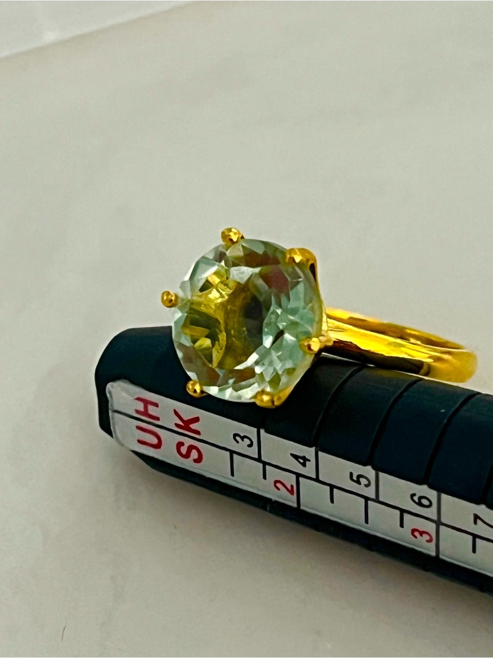 Green Topaz 14KGP Ring
